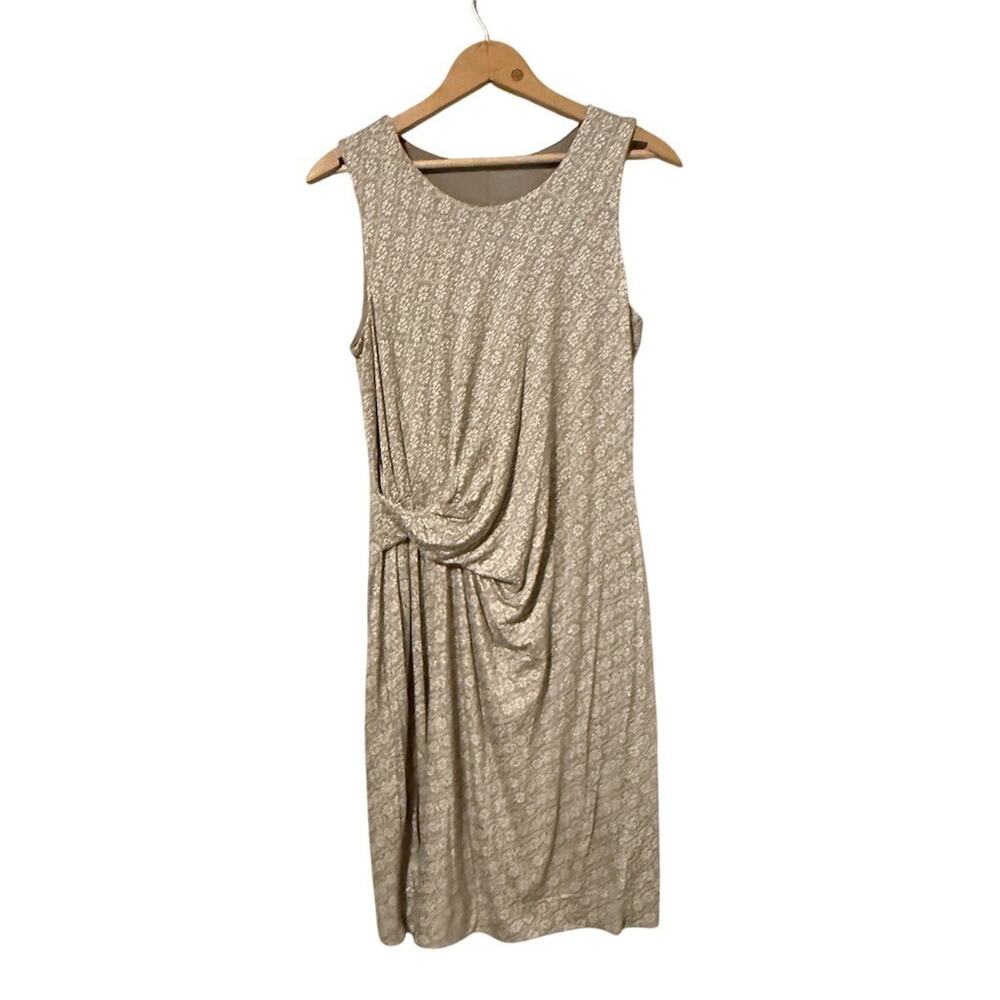 Garnet Hill Dress Womens Size 10 Gray Floral Sheath Knee Length Sleeveless